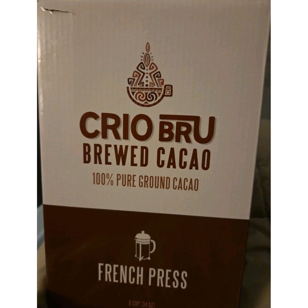 CRIO BRU CACAO FRENCH PRESS 34 OUNCE 8 CUP Chocolate Brewer NEW In Box & Plastic